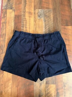 LOFT Navy Elastic-Waist Shorts
